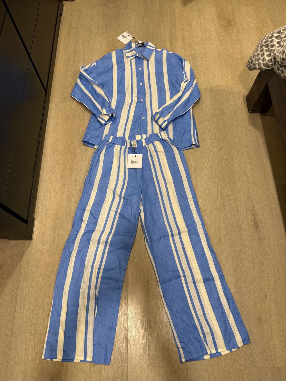Kids Blue and White Stripe Pajama Set - Classic Button-Up